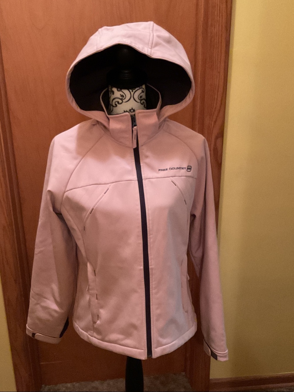 Free Country Light Pink Hooded Softshell Utility Jacket